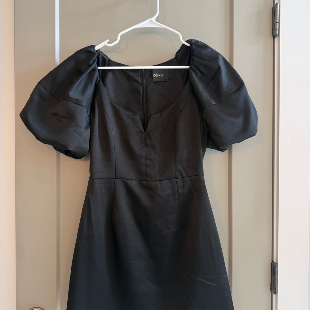 DO+BE Black Puff Sleeve Mini Dress